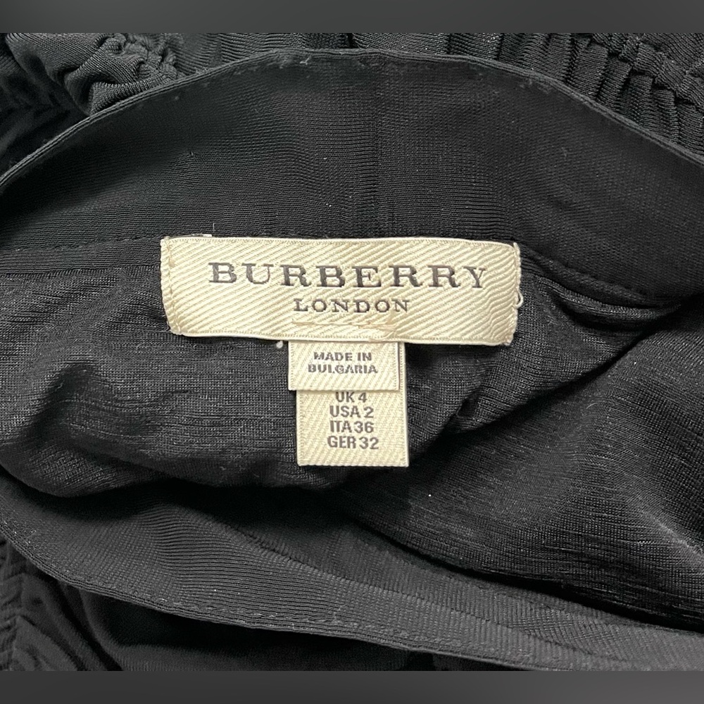 Burberry Black Ruched Form‎ Fitting Stretchy Pencil Skirt high waist office sz 2 - Picture 7 of 11